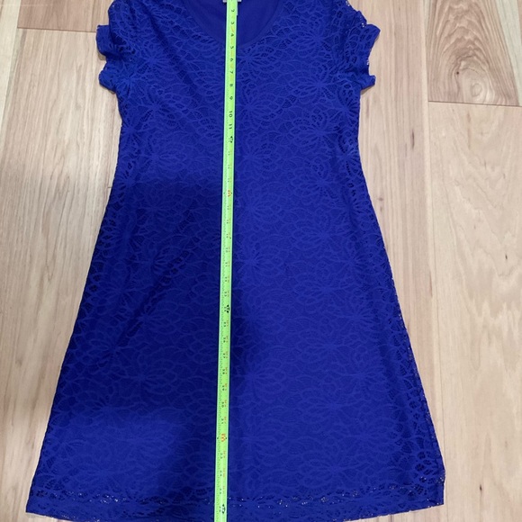 Easy Wear by Chicos Periwinkle MIDI Lace Dress, Size 0 - Picture 4 of 7